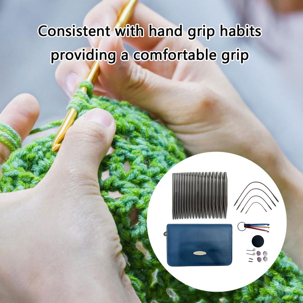 Набор круговых спиц с чехлом и аксессуарами Размер от 2,2 мм до 4,5 мм Вязальные спицы Принадлежности для вязания