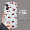 For OPPO A38 A18 A60 A58 A57s A96 Reno12 13 Realme C31 C30 Vivo V30 Y27s Y28 Y36 Y76 Wavy Edge Cherry Design Soft Silicone Phone Case