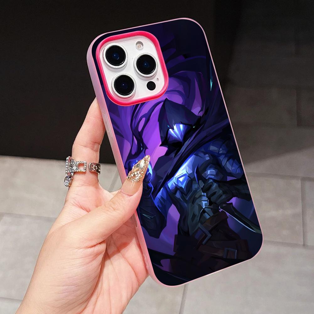 Valo Omen Phone Case for iPhone 17 16 15 14 13 12 11 Air Pro Max Plus Jelly Double layer Rose Red Cover
