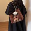 Bear Large-capacity Bag 2025 Autumn and Winter New Women's Bag Trendy Retro Tote Bag Alphabet Shoulder Commuter Bag