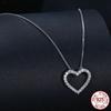 Ожерелья с сердечками для женщин, цвет D VVS1 Муассанит, стерлинговое серебро 925 пробы, минималистичный кулон в форме сердца, ожерелье, обручальное украшение