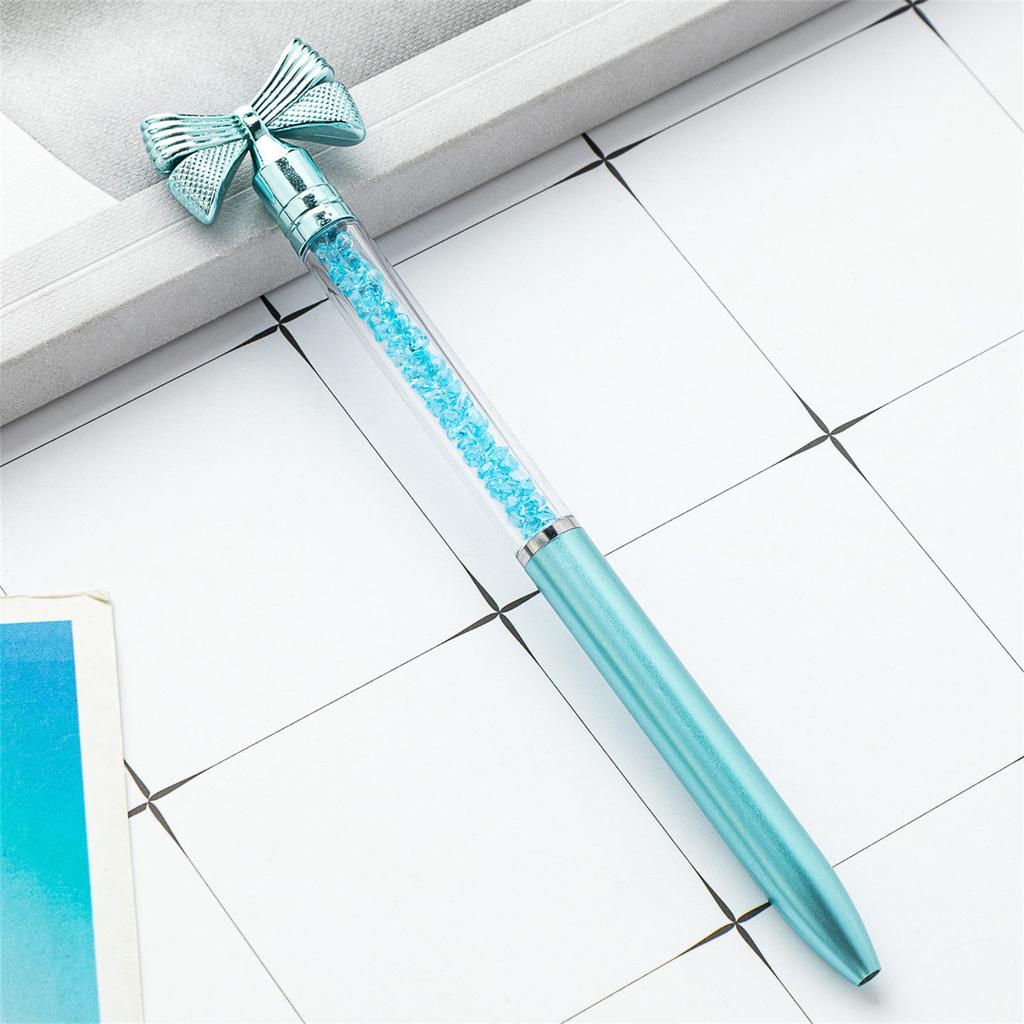 6 шт. шариковая ручка с бантом, хрустальная ручка для подписи, поворотная ручка для подписи, наконечник 1,0 мм, плавно пишущая ручка для бизнеса, подарочная ручка