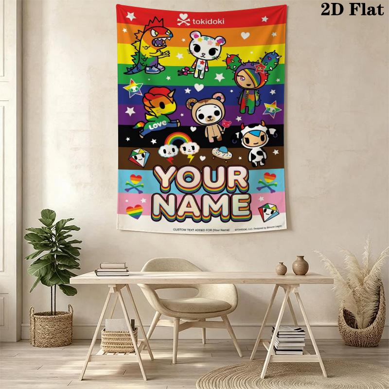 Name Custom tokidoki Wall Tapestry Aesthetic Wall Hanging Printed Fabric Blanket Decorative Tapestries for Bedroom Living Room Home Decor