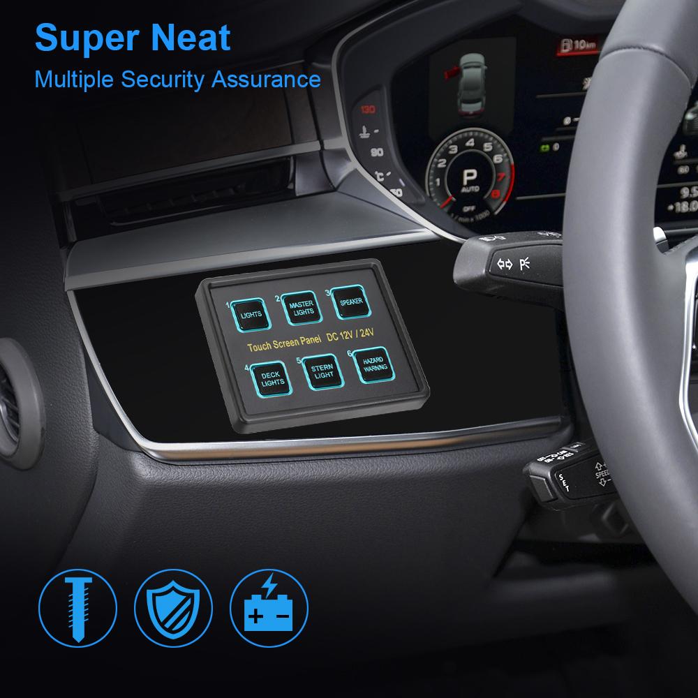 Панель переключателей с сенсорным экраном для автомобиля, морского каравана, водонепроницаемая тонкая сенсорная панель управления, коробка