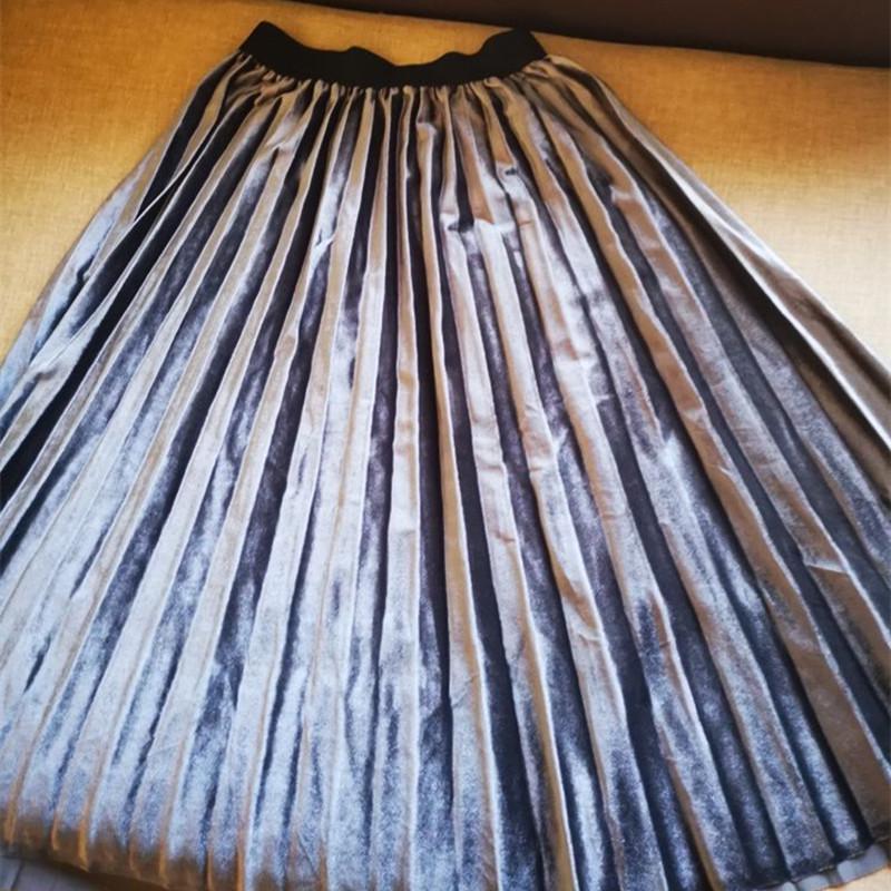 Элегантная узкая бархатная женская плиссированная юбка с высокой талией на весну и осень
