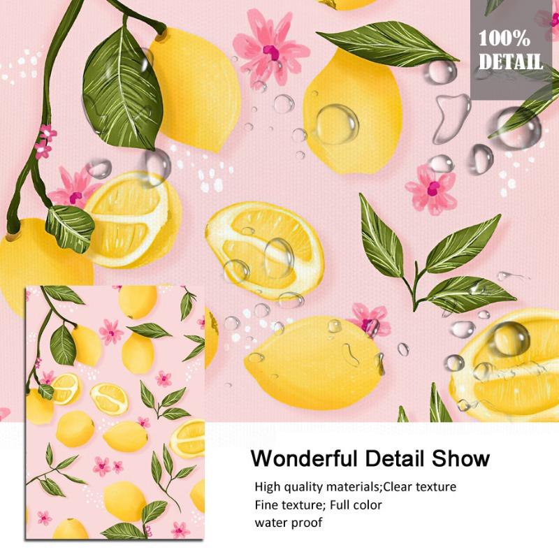 Красочный Город Здание Лимон Фрукты Абстрактный Пейзаж Постеры и Принты Настенное Искусство Холст Живопись Картины Для Декора Гостиной