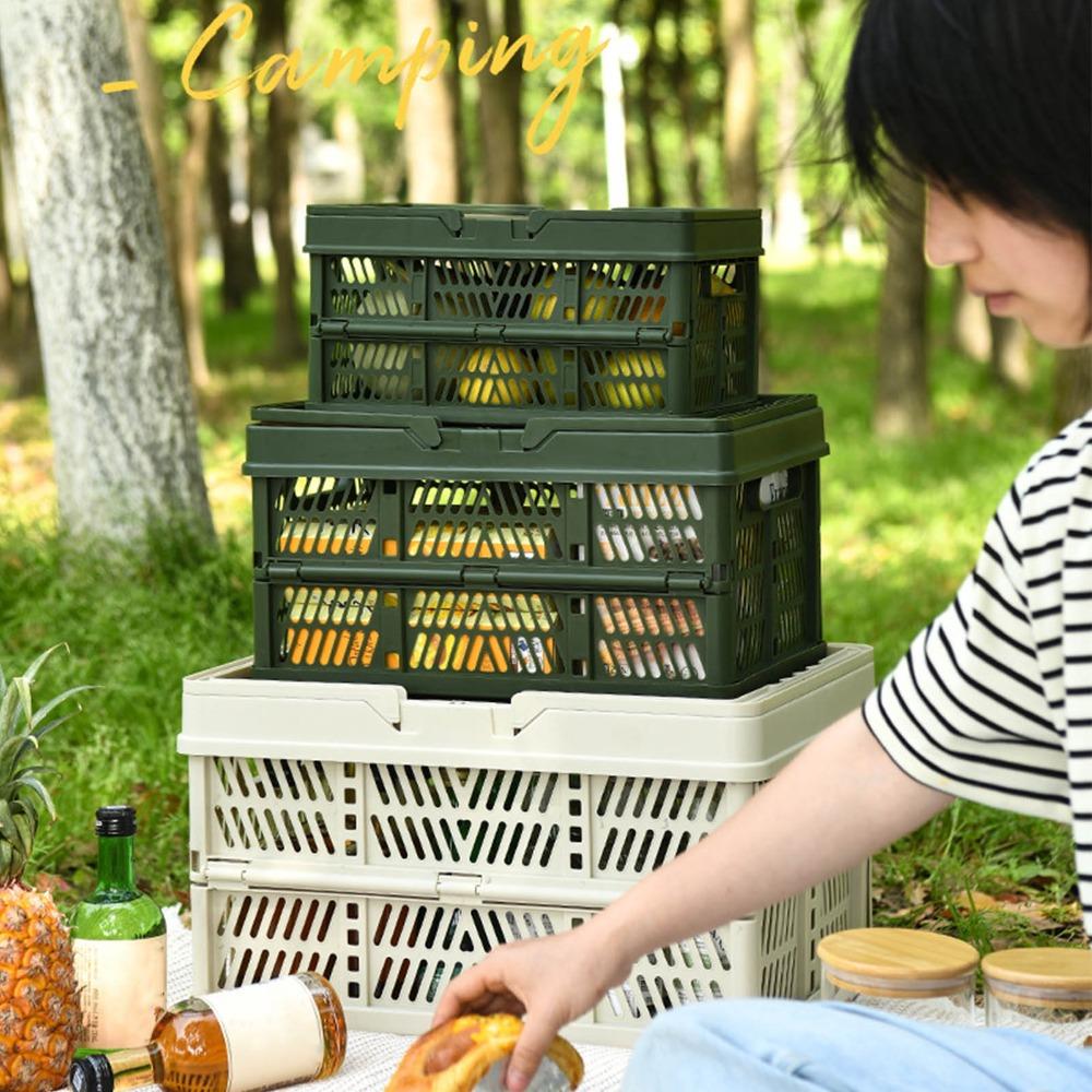 Large Capacity Camping Picnic Basket Multifunction Foldable Camping Basket Picnics