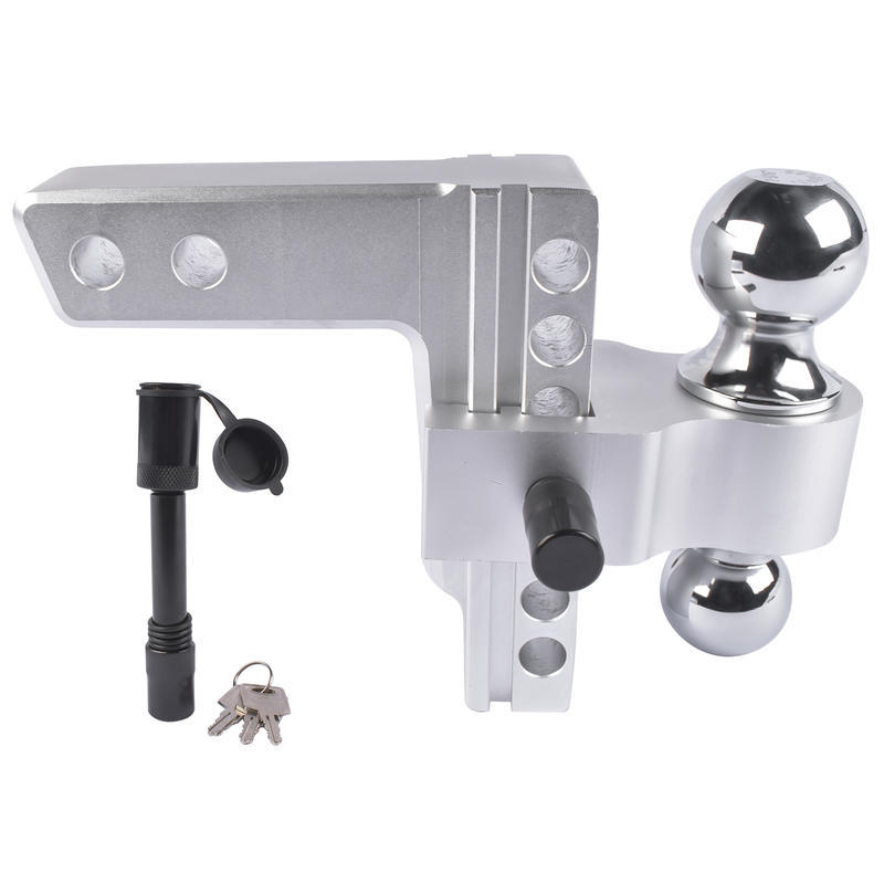 Trailer Hitch - Adjustable Trailer Hitch Fit 2" Inch Receiver, Aluminum Rapid Hitch 6" Drop/Rise (Silver)