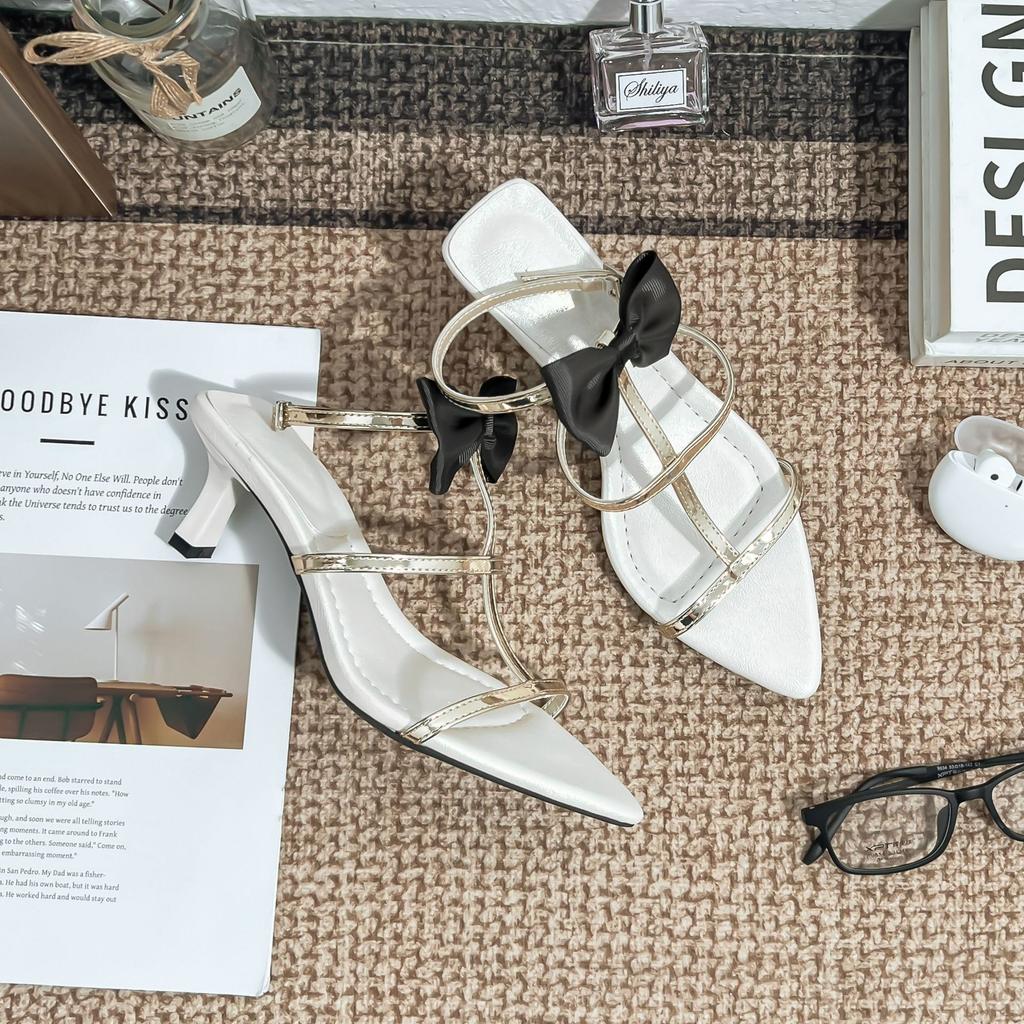 High-heeled Sandals Women's High-end French Stiletto Women's Shoes 2025 New Summer Sandals Women's Fashion Outer Shoes Women