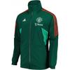 adidas 2023-24 Manchester United Удобная мягкая дышащая футбольная майка с воротником-стойкой и застежкой-молнией с длинным рукавом, унисекс, зеленая IP9132