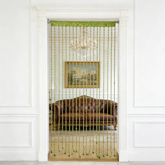 Нитяная дверная штора Мягкие шарики Кисточка Дверная штора Настенная панель Бахрома Жалюзи для окна Декоративная перегородка для дома Гостиная Задник Дверной проем