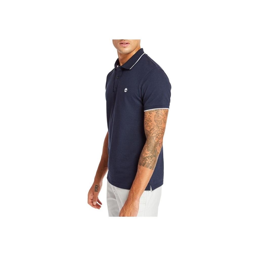 Timberland Рубашка поло Slim Fit с коротким рукавом, мужские топы, темно-сапфирово-синяя A1ZK3433
