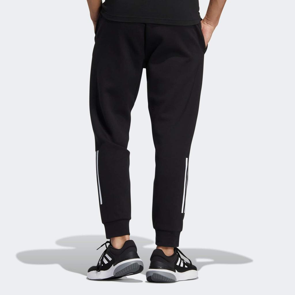 Adidas Mh Slim Tapered Sweatpants With Contrast 3-Stripes Print Men Bottoms Black HN8990