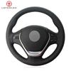LQTENLEO Black PU Faux Leather Hand-stitched Car Steering Wheel Cover for BMW 3 Series F30 F34 F22 F23 F32 F33 F36