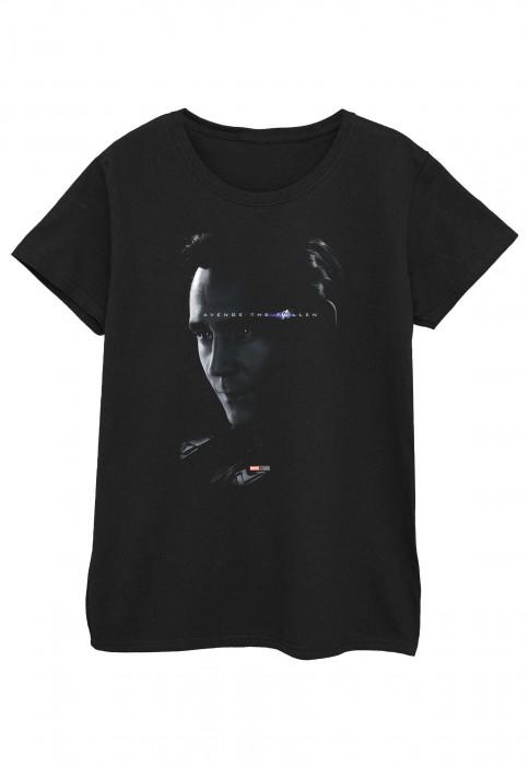 Marvel Женская/женская хлопковая футболка Avengers Endgame Avenge The Fallen Loki