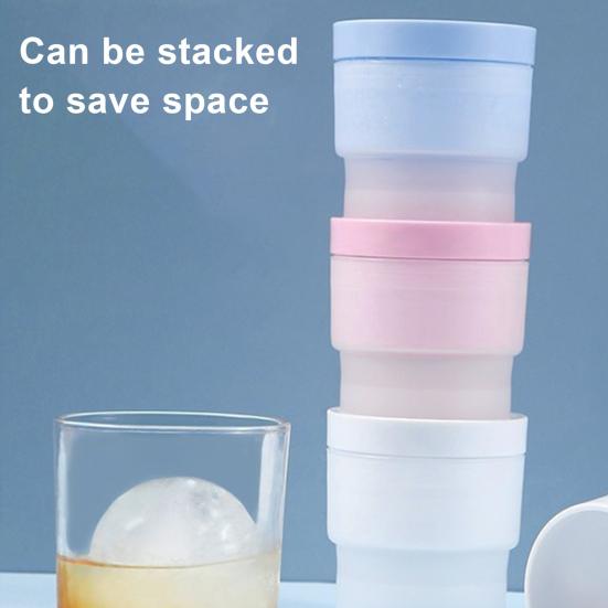 Силиконовая круглая форма для льда для коктейлей с виски, легкосъемная форма для кубиков льда с крышками, штабелируемые сферические льдогенераторы для напитков с бурбоном