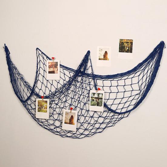Fishing Net Decoration Wall Art Cotton Fish Net Picture Wall Hanging Fishing Net for Hawaiian Themed Party Under The Sea Party Decoration