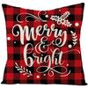 Pillow Christmas Pillow Cover Red and Black Plaid Sofa Cushion Cover Car Backrest Lumbar Support Nordic