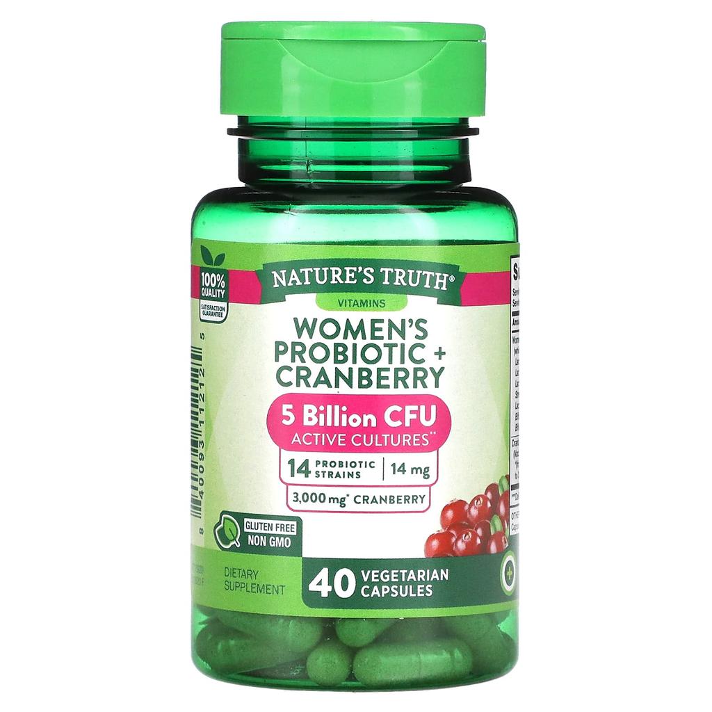 Nature's Truth Women's Probiotic + Cranberry, 40 Veggie Capsules