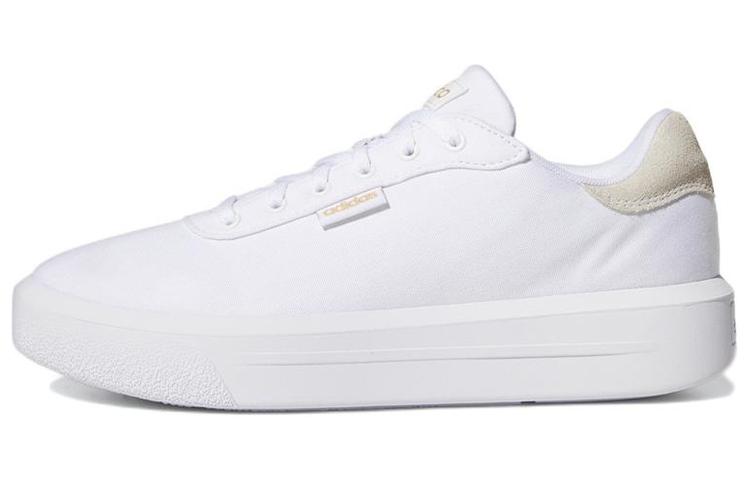 adidas Женские кроссовки на платформе Court Platform Cln 'White Gold Metallic' GZ1689
