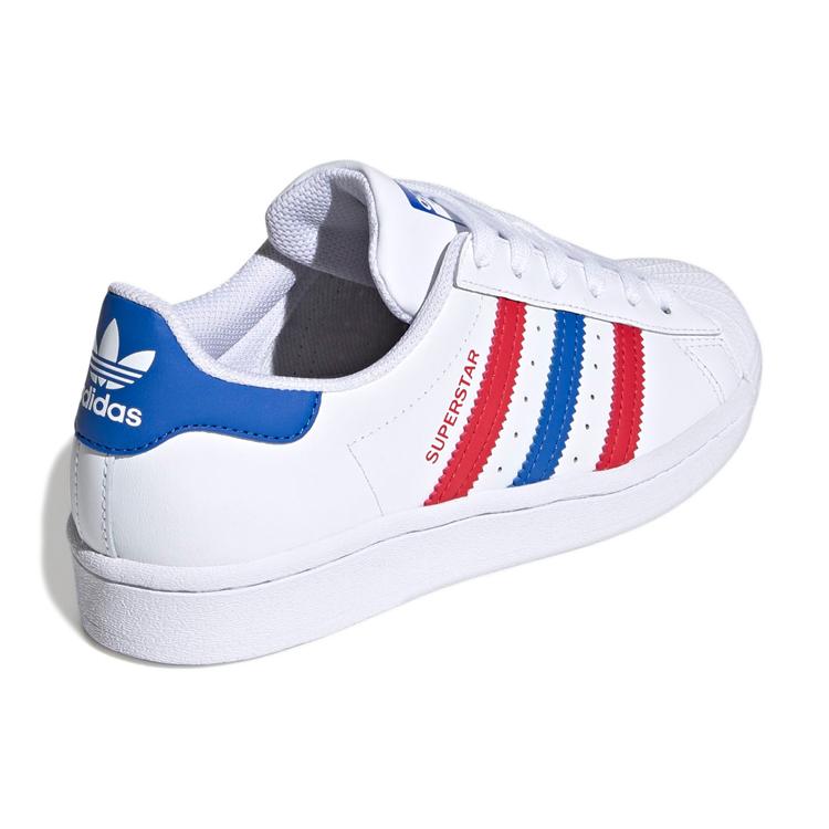 adidas Оригинальные SUPERSTAR J Низкие Детские Скейтбордические Кроссовки Белый Красный Синий Подростки FW5851