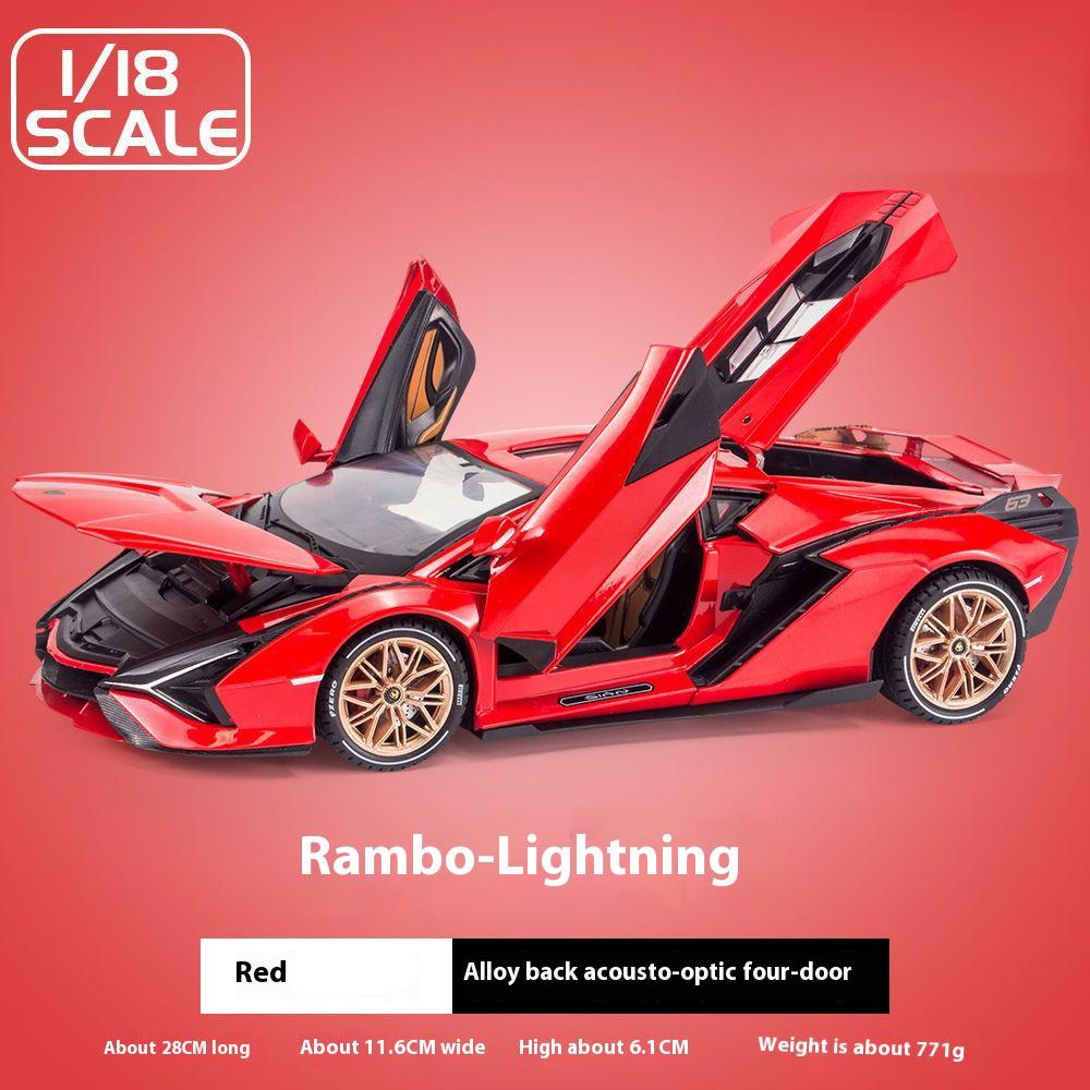 1:18 Lamborghini New Energy Super Sports Car Alloy Die-cast Car Model Sound and Light Series Pull Back Function Children's Toy Boy Birthday Gift