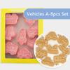 8Pcs Cars Plane Cookie Cutters 3D Vehicle Cookie Molds Plastic Biscuit Embosser Stamp Boy Diy Kitchen Baking Accessories Tools