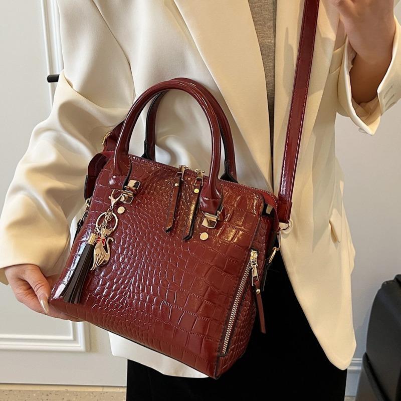 2025 Новая Модная Сумка-тоут с Текстурой Однотонная с Узором Под Камень Большой Вместимости На Одно Плечо Ручная Носимая Через Плечо