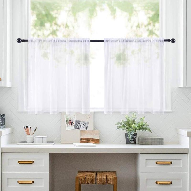 1 шт. Кафе DIY Оконные шторы Сетка Вуаль Плетение Ярус Тюль Кухня Полиэстер Короткие Прозрачные Шторы