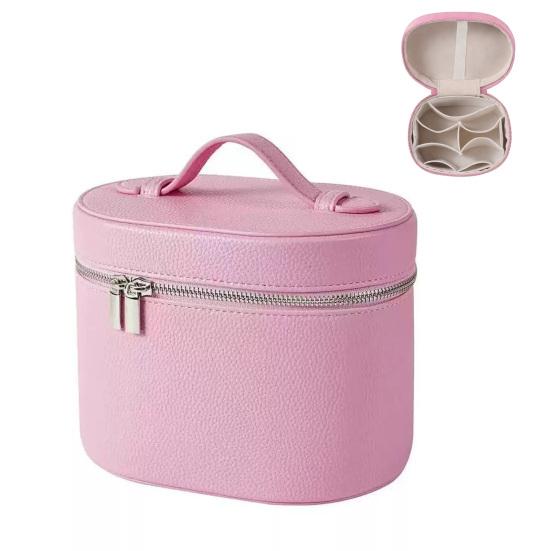 Дорожная косметичка из водонепроницаемой искусственной кожи с разделителем и ручкой, портативная косметичка для женщин.