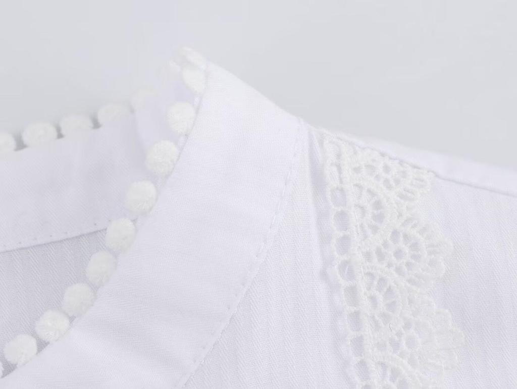 2025 Spring Women's European & American Fashion Vertical Lace Romantic Top