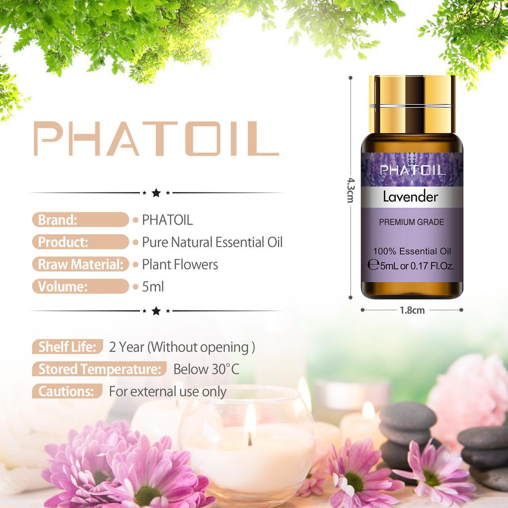 PHATOIL 15 шт. Подарочный набор эфирных масел для ароматерапевтического диффузора, роста волос, ухода за кожей, массажа, йоги, изготовления мыльных свечей для домашнего офиса