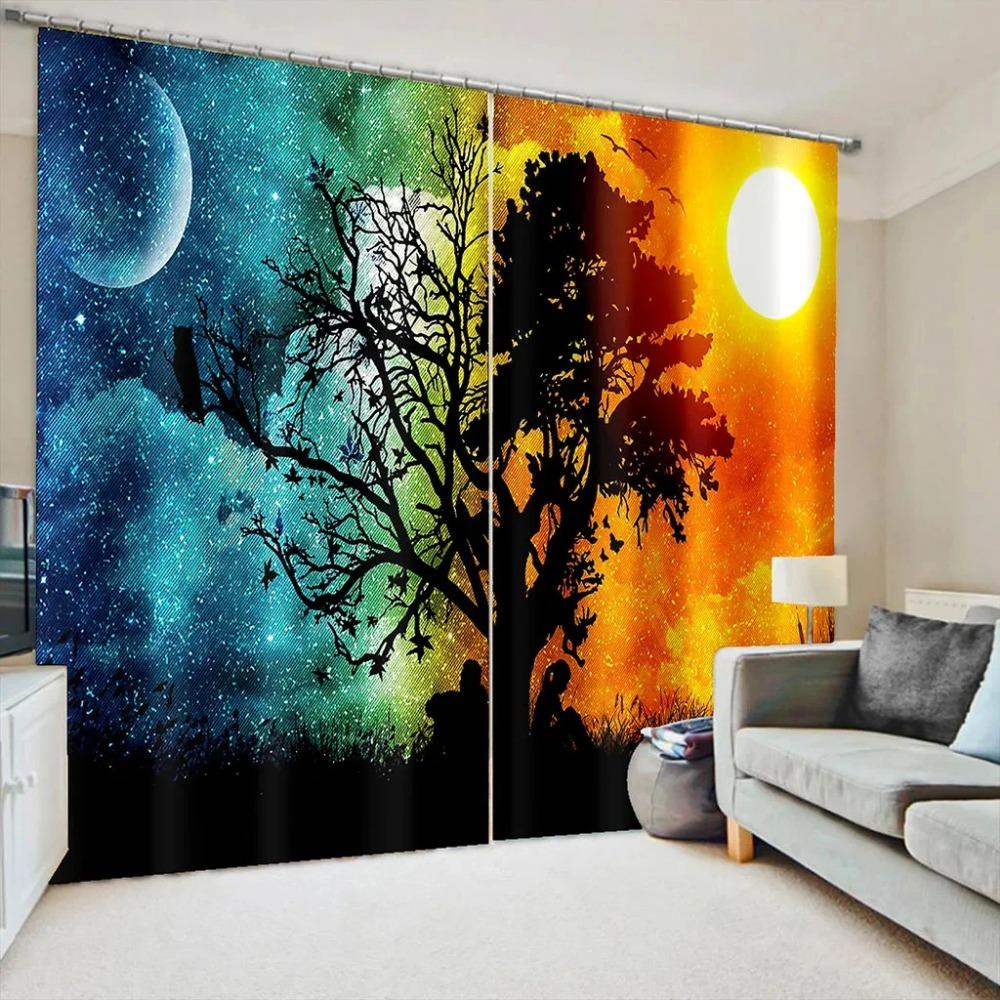 Природа Чайка Пейзаж Море Лес Небо Пляж Оконные Шторы Для Гостиной Детская Спальня Ванная Кухня Дверь Домашний Декор2 Шт.