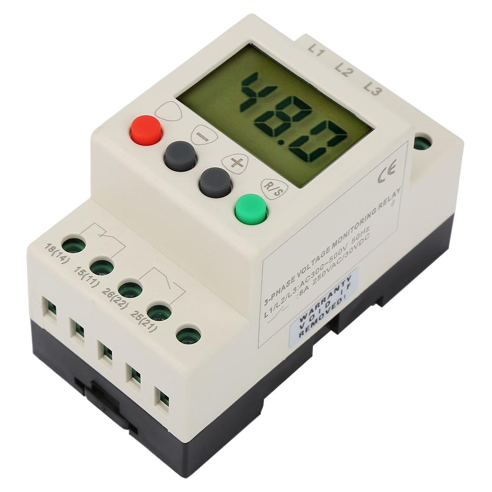 380V AC 50Hz 3 Phase Sequence Relay Protector Voltage Protective Relay with Digital Display