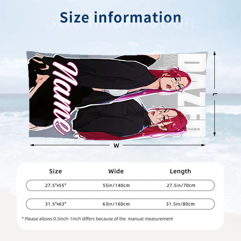 mira Custom Name Printed Beach Towel Personalized Soft Towel For Swimming Beach Travel