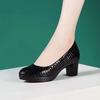 2025 New Women Fashionable Versatile Round Toe High Heel Shoes Lady Casual Comfortable Work Pumps Elegant Minimalist Women Shoes