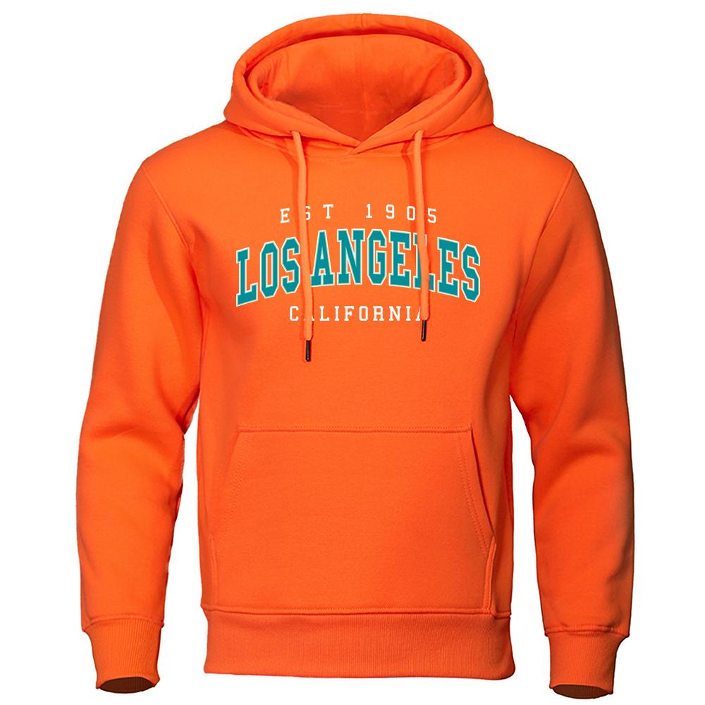 Est 1905 L0S Angeles California Letter Hoodie Autumn Hoody Loose Oversize Clothes Cotton Comfortable Hoody