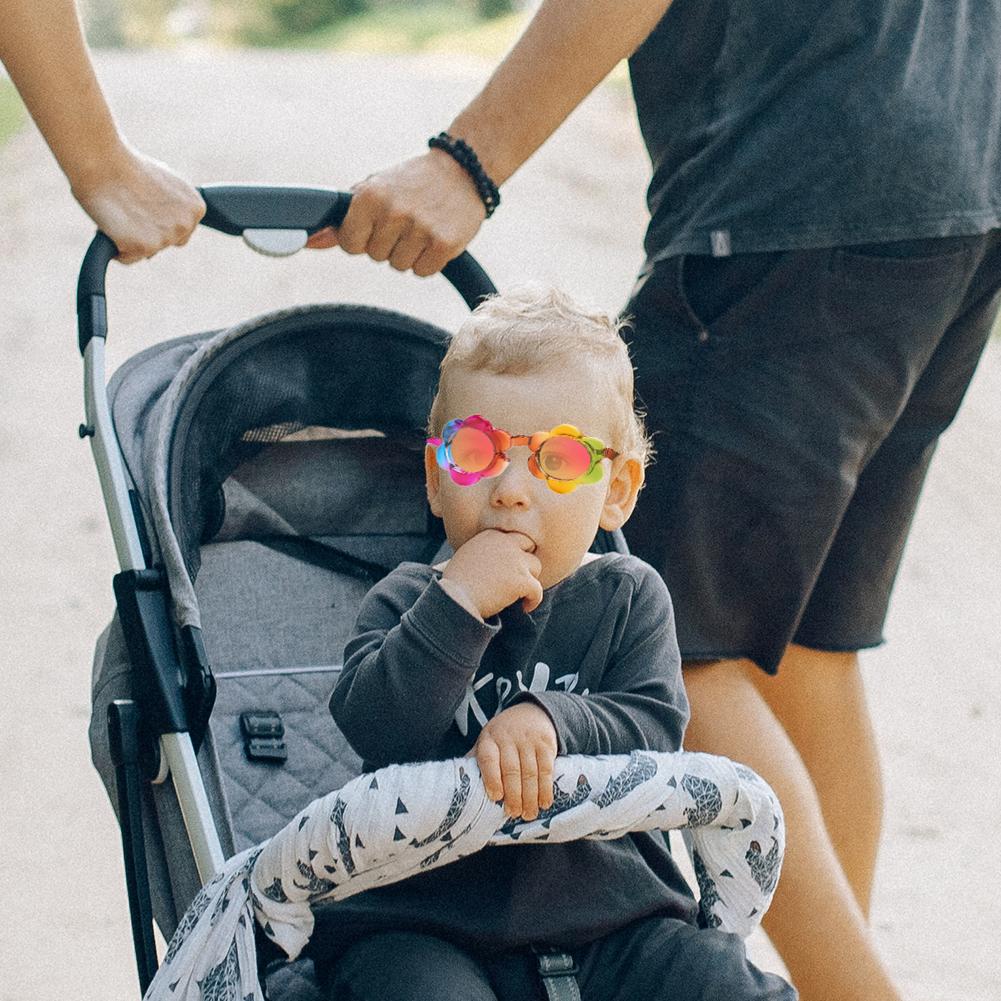 Детские солнцезащитные очки с цветочным принтом, радужные красочные милые круглые детские очки для малышей, мальчиков и девочек, активный отдых на свежем воздухе