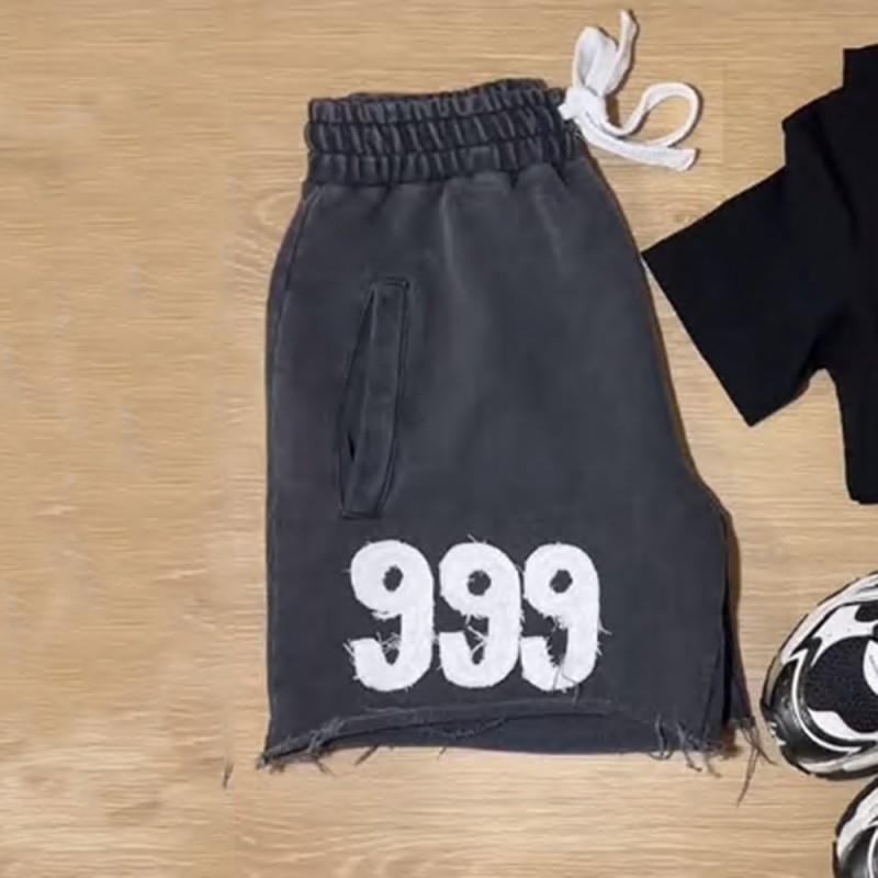 Men Women Loose Fit Cotton Jogger Shorts Hip Hop Style Casual 5/8 Length Streetwear Pants