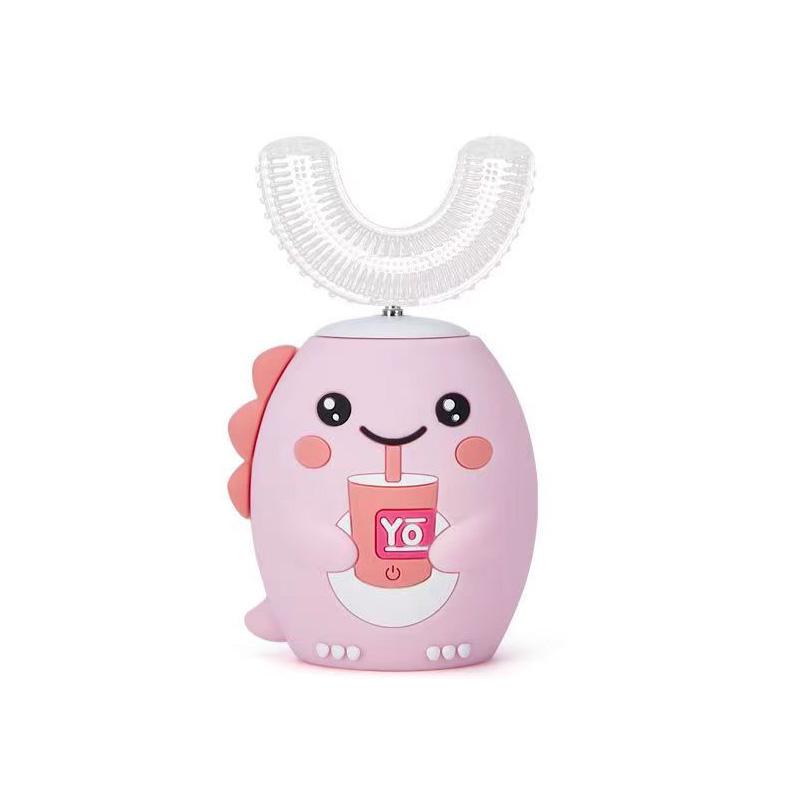 360 градусов электрическая звуковая зубная щетка U-образная форма для детей мультфильм синий свет умная ультразвуковая зубная щетка USB перезаряжаемая