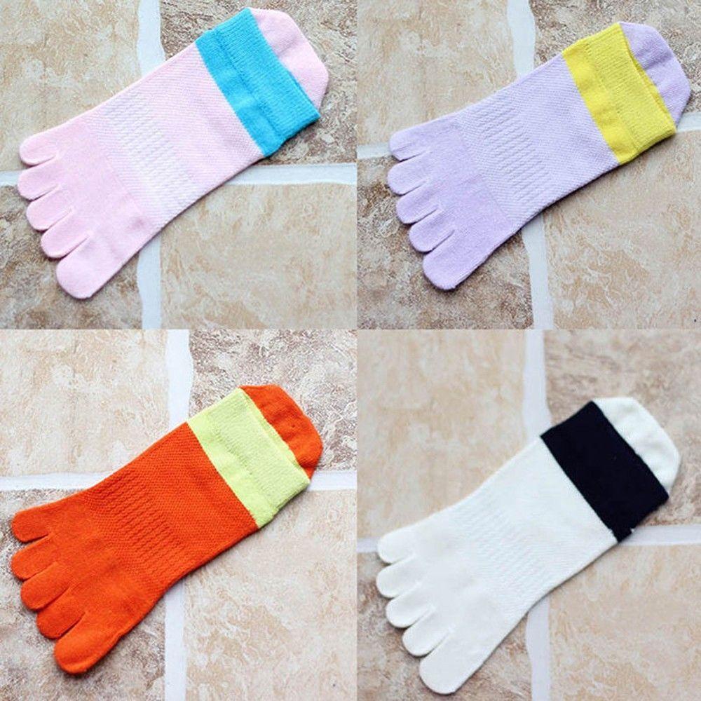 Sports Fashion Autumn Breathable 8 Colors Toe Socks Ankle Five Finger Socks Cotton