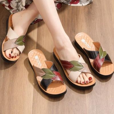 Тапочки женские летние сандалии для отдыха на открытом воздухе нескользящие сандалии на плоской подошве