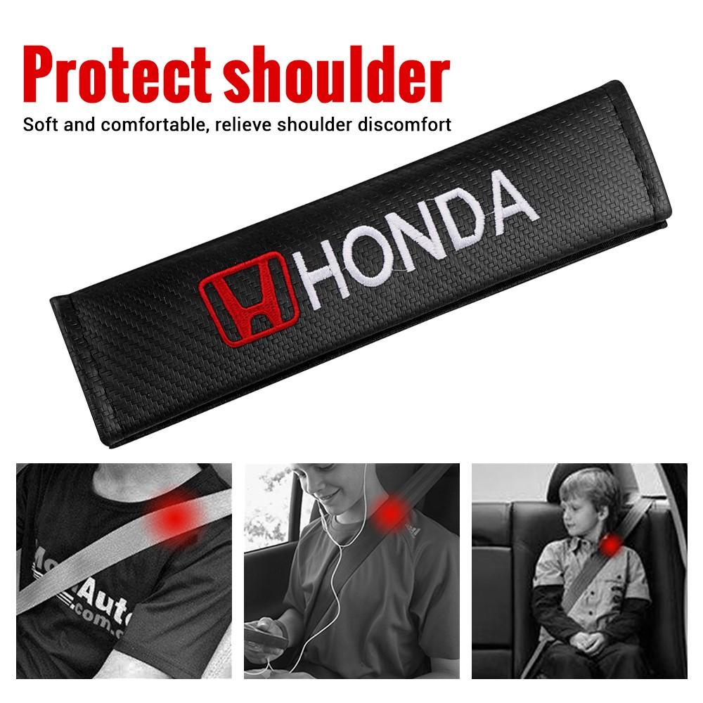 VFHJQ1 Car Seat Belt Carbon Fiber Safety Belt Shoulder Cover Breathable Protection For Honda Mugen Accord Civic Vezel CRV Jazz City HRV