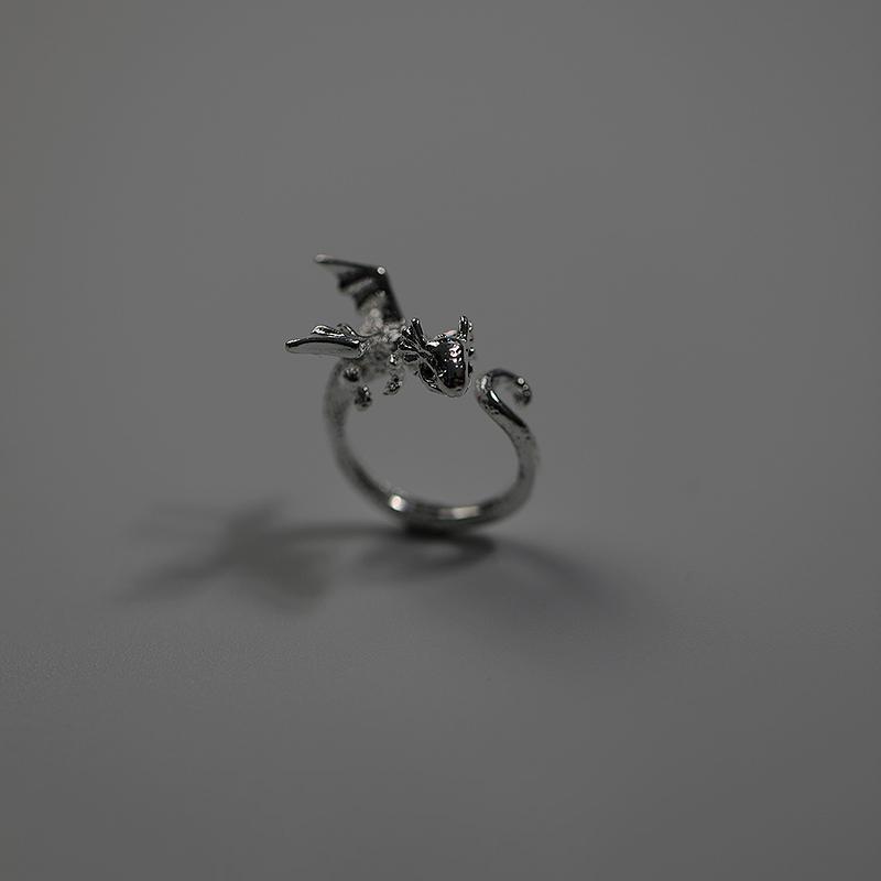 Кольцо Маленький Дракон Готический Лолита Стиль Темная Высокая Красота Парное Кольцо