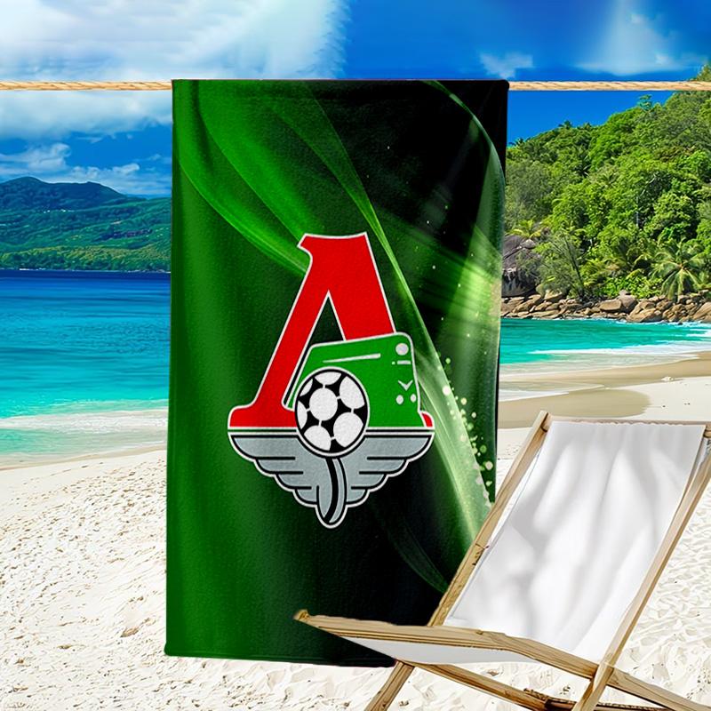 Green And Red Soccer Emblem Printed Beach Towel, Super Soft Microfiber, Perfect Gift Birthday, for Pool, Beach, Travel, for family and friends