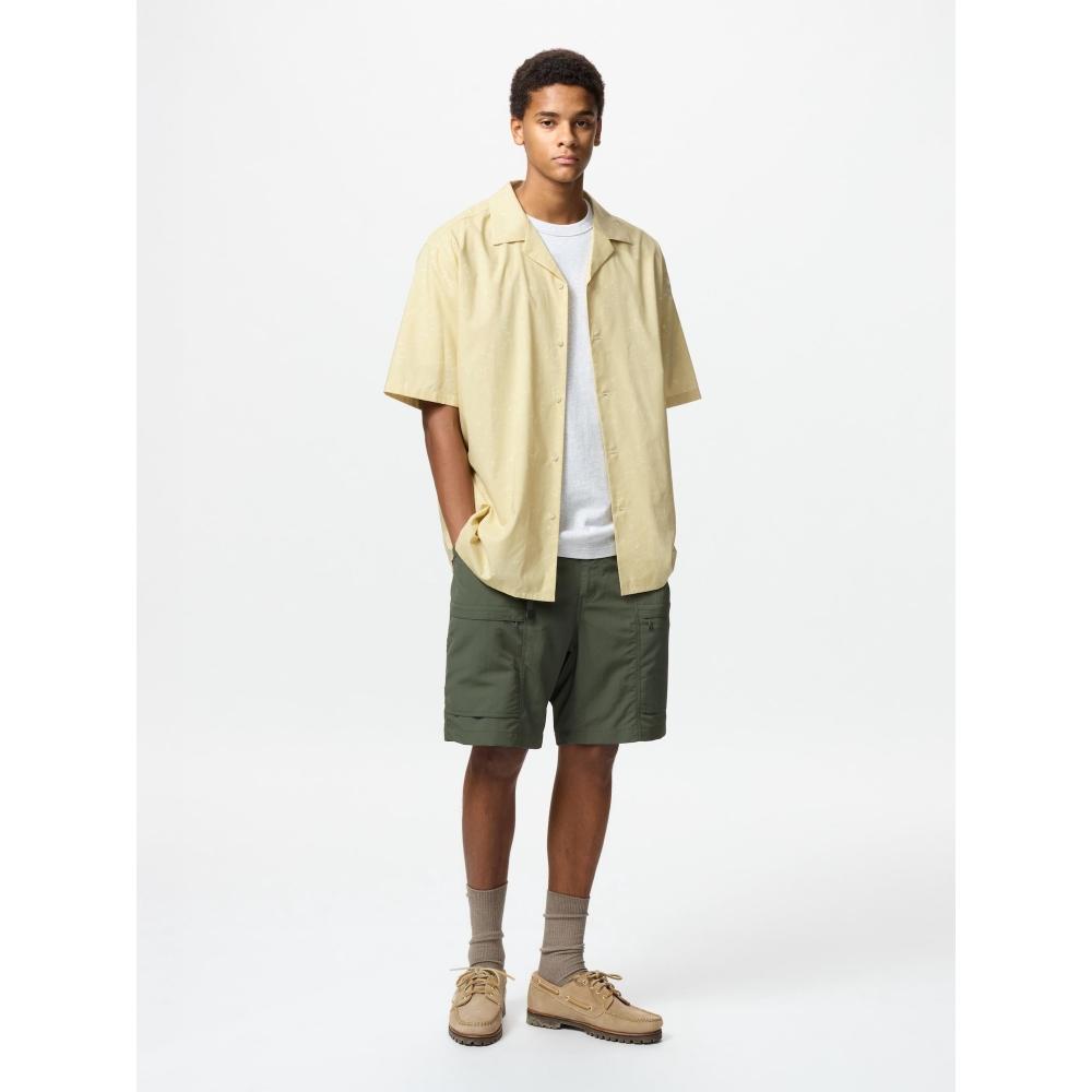 Uniqlo Рубашка с открытым воротником из модального хлопка с коротким рукавом и принтом A