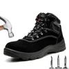 New Winter Labor Insurance Shoes Plus Velvet Warm High-top Steel Head Anti-smashing Anti-piercing Waterproof Insulating Shoes
