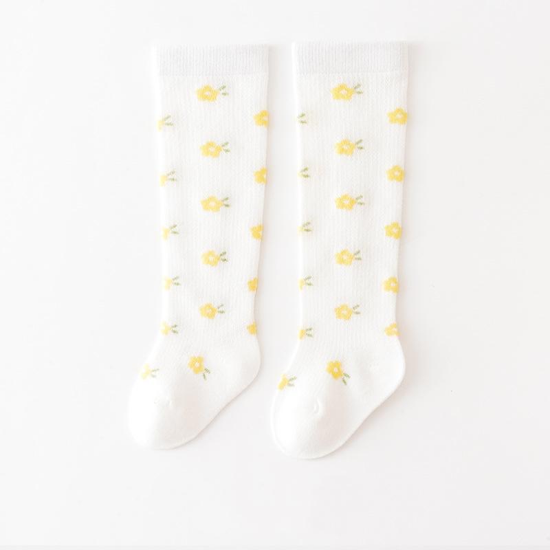 Милые летние детские длинные носки, тонкие дышащие сетчатые антимоскитные чулки для малышей, хлопковые солнцезащитные носки для младенцев выше колена