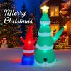 5.9FT LED Lit Inflatable Xmas Yard Decoration Christma Tree Gnome Set Outdoor Lawn Garden Supplies Home Decor Ornaments Toy Gift