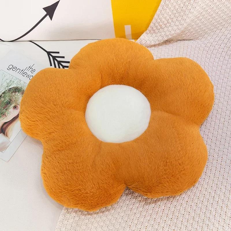 2025 New Flower Plush Shape Pillow Cushion Office Sunflower Cushions Solid Color Home Supplies for Girls Baby Home Decor Gift